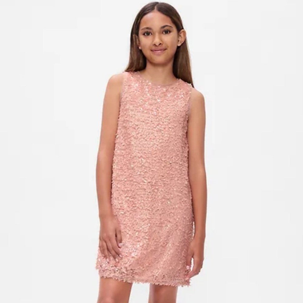 NWT! Gap Sequin Pink Kids Dress size small
